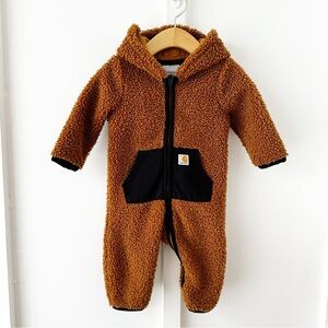 CARHARTT brown Long Sleeve Zip-Front Sherpa Coverall